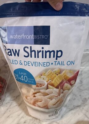 Peeled & Deveined, Tail On Large Raw Shrimp