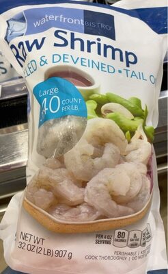 Peeled & Deveined, Tail Off Large Raw Shrimp