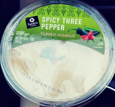 Spicy Three Pepper Topped Hummus, Spicy Three Pepper