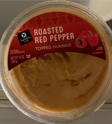 Roasted Red Pepper Topped Hummus, Roasted Red Pepper