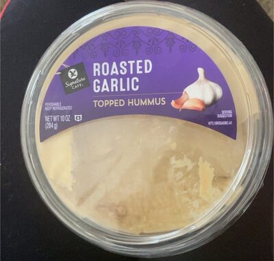 Roasted Garlic Topped Hummus, Roasted Garlic