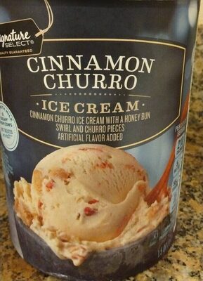 Cinnamon Churro Ice Cream With A Honey Bun Swirl And Churro Pieces, Cinnamon Churro