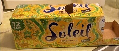 Pineapple Flavored Soleil Sparkling Water Beverage, Pineapple