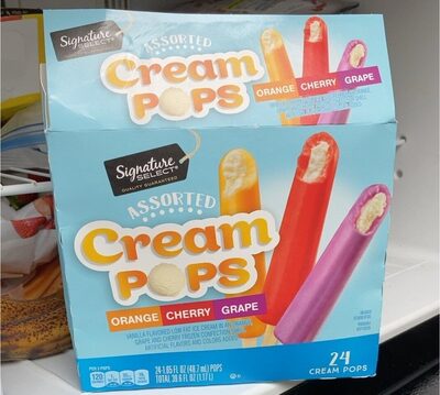 Assorted Cream Pops, Orange, Cherry, Grape