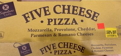 Five Cheese Mozzarella, Provolone, Cheddar, Parmesan & Romano Cheeses Pizza, Five Cheese