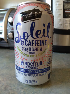 Grapefruit Flavored Caffeinated Sparkling Water, Grapefruit