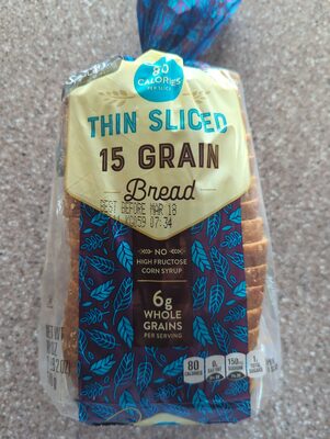 15 Grain & Seed Thin Sliced Bread, 15 Grain & Seed