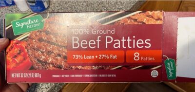 73% Lean/27% Fat Ground Beef Patties