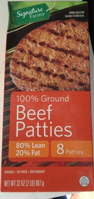 80% Lean/20% Fat Ground Beef Patties