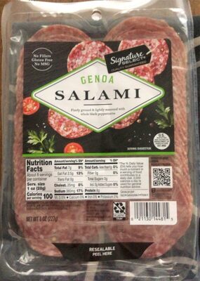 Genoa Salami Finely Ground & Lightly Seasoned With Whole Black Peppercorns, Whole Black Peppercorns