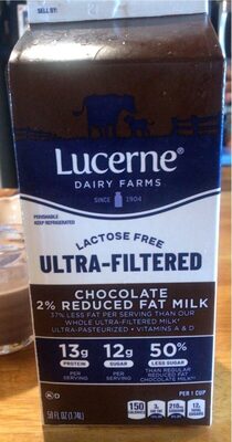 Chocolate 2% Reduced Fat Lactose Free Ultra-Filtered Milk, Chocolate