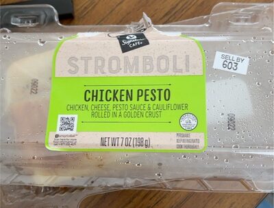 Chicken Pesto Chicken, Cheese, Pesto Sauce & Cauliflower Rolled In A Golden Crust Stromboli, Chicken Pesto