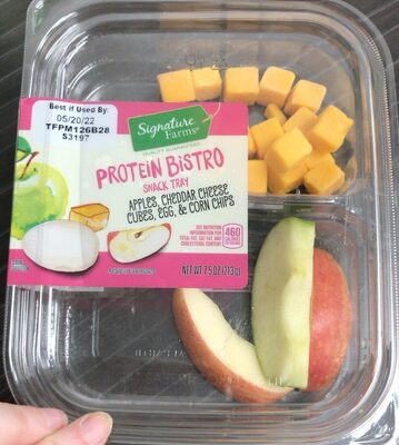 Protein Bistro Apples, Cheddar Cheese Cubes, Egg, & Corn Chips Snack Tray, Protein Bistro