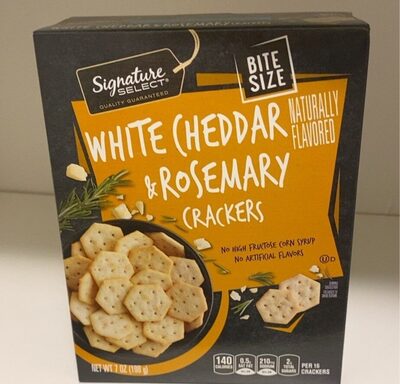 White Cheddar & Rosemary Flavored Bite Size Crackers, White Cheddar & Rosemary