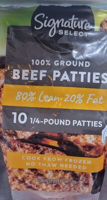 80% Lean 20% Fat 100% Ground Beef Patties