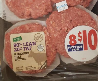 80% Lean/20% Fat Ground Beef Patties