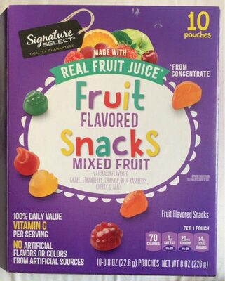 Mixed Fruit Flavored Grape, Strawberry, Orange, Blue Raspberry, Cherry & Apple Snacks, Mixed Fruit