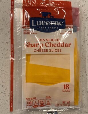 Sharp Cheddar Thin Sliced Cheese Slices, Sharp Cheddar