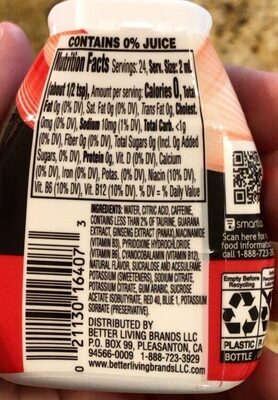 Black Cherry Flavored Energy Liquid Water Enhancer, Black Cherry