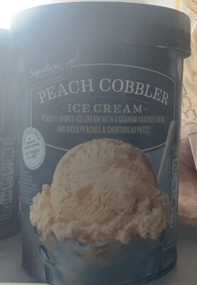 Peach Cobbler Peach Flavored Ice Cream With A Graham Cracker Swirl And Diced Peaches & Shortbread Pieces, Peach Cobbler