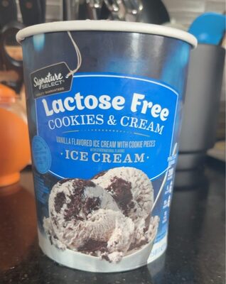 Cookies & Cream Lactose Free Vanilla Flavored Ice Cream With Cookie Pieces, Cookies & Cream