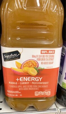 Mango, Carrot, Passion Fruit Flavored Apple 100% Juice Blend From Concentrate, Mango, Carrot, Passion Fruit