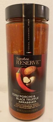 Porcini & Black Truffle Arrabbiata Flavored Pasta Sauce With Tomato, Porcini Mushroom, Summer Black Truffle & Red Hot Pepper, Porcini & Black Truffle Arrabbiata