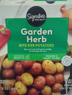 Garden Herb Bite Size Potatoes Seasoned With Dried Garlic, Parsley, Red Bell Pepper & Onion, Garden Herb