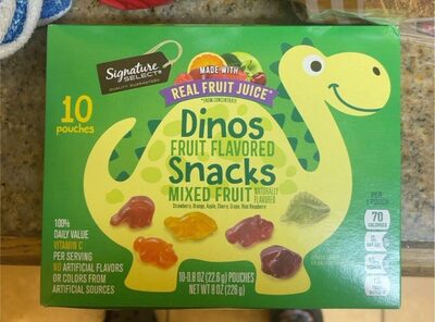 Mixed Fruit Strawberry, Orange, Apple, Cherry, Grape, Blue Raspberry Dinos Fruit Flavored Snacks, Mixed Fruit