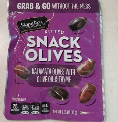 Kalamata Pitted Snack Olives With Olive Oil & Thyme, Kalamata With Olive Oil & Thyme