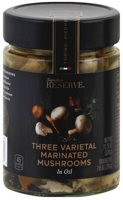 Three Varietal Marinated Mushrooms In Oil, Three Varietal Marinated