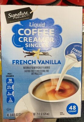 French Vanilla Flavored Liquid Coffee Creamer Singles, French Vanilla