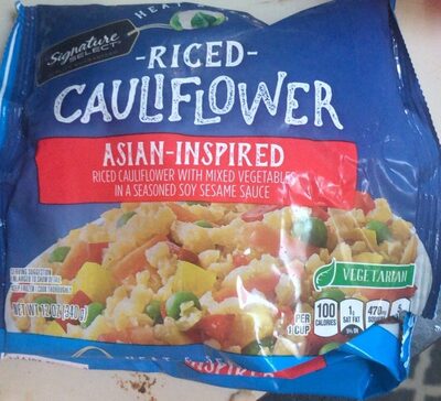 Asian-Inspired Riced Cauliflower With Mixed Vegetables In A Seasoned Soy Sesame Sauce, Asian-Inspired