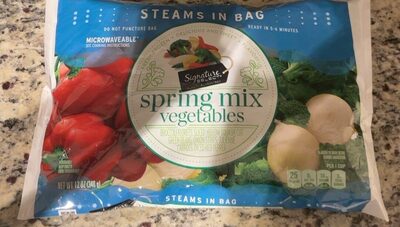 Spring Mix Broccoli Florets, Sliced Yellow Squash, Cut Green Beans, Onion Strips, Julienne Carrots, Diced Red Pepper Steam In Bag Vegetables, Spring Mix