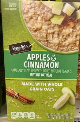 Apple & Cinnamon Flavored Instant Oatmeal, Apples & Cinnamon