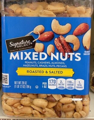 Roasted & Salted Peanuts, Cashews, Almonds, Hazelnuts, Pecans, Brazil Nuts Mixed Nuts, Roasted & Salted