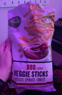 BBQ Potato, Spinach, Tomato Veggie Sticks, BBQ
