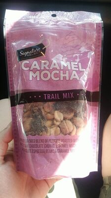 Caramel Mocha Blend Of Peanuts Roasted With Sea Salt, Caramel Mini Cups, Dark Chocolate Chunks, Caramel Mocha Flavored Cashews, Dark Chocolate Espresso Beans & Caramel Mocha Flavored Pecans Trail Mix, Caramel Mocha