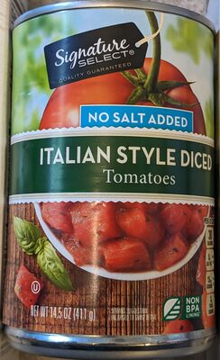 Italian Style No Salt Added Diced Tomatoes, Italian Style