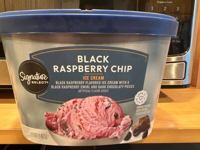 Black Raspberry Chip Flavored Ice Cream With A Black Raspberry Swirl And Dark Chocolaty Pieces, Black Raspberry Chip