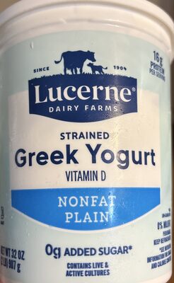 Plain Strained Nonfat Greek Yogurt, Plain