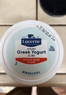Plain Strained Whole Milk Greek Yogurt, Plain