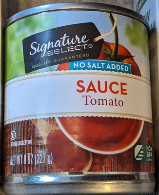 Tomato No Salt Added Sauce, Tomato