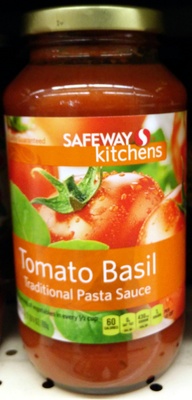 Tomato Basil Flavored Traditional Pasta Sauce, Tomato Basil