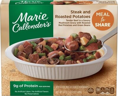 Steak And Roasted Potatoes Tender Beef In A Savory Mushroom Gravy With Roasted Red Potatoes And Green Beans, Steak And Roasted Potatoes