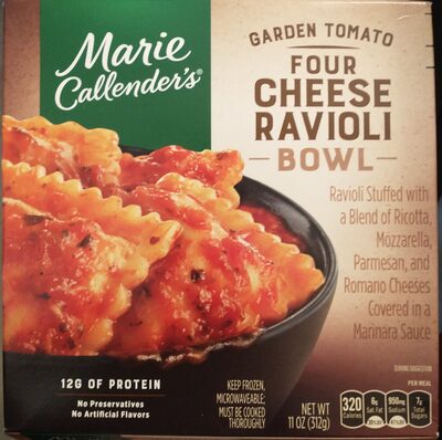 Marie Callender's Garden Tomato Four Cheese Ravioli Bowl, Single Serve Frozen Meal, 11 oz.