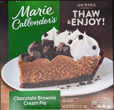Marie Callender's Chocolate Brownie Cream Pie, Thaw and Serve, Frozen, 25 oz.