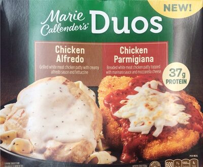 Marie Callender's Duos Chicken Alfredo & Chicken Parmigiana, Frozen Meal, 14.5 OZ
