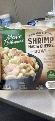 Marie Callender's White Wine and Butter Shrimp Mac and Cheese Bowl, Frozen Meal, 10.5 oz. Bowl