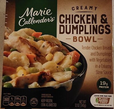 Marie Callender's Creamy Chicken & Dumplings Bowl, Frozen Meal, 12 oz. Bowl